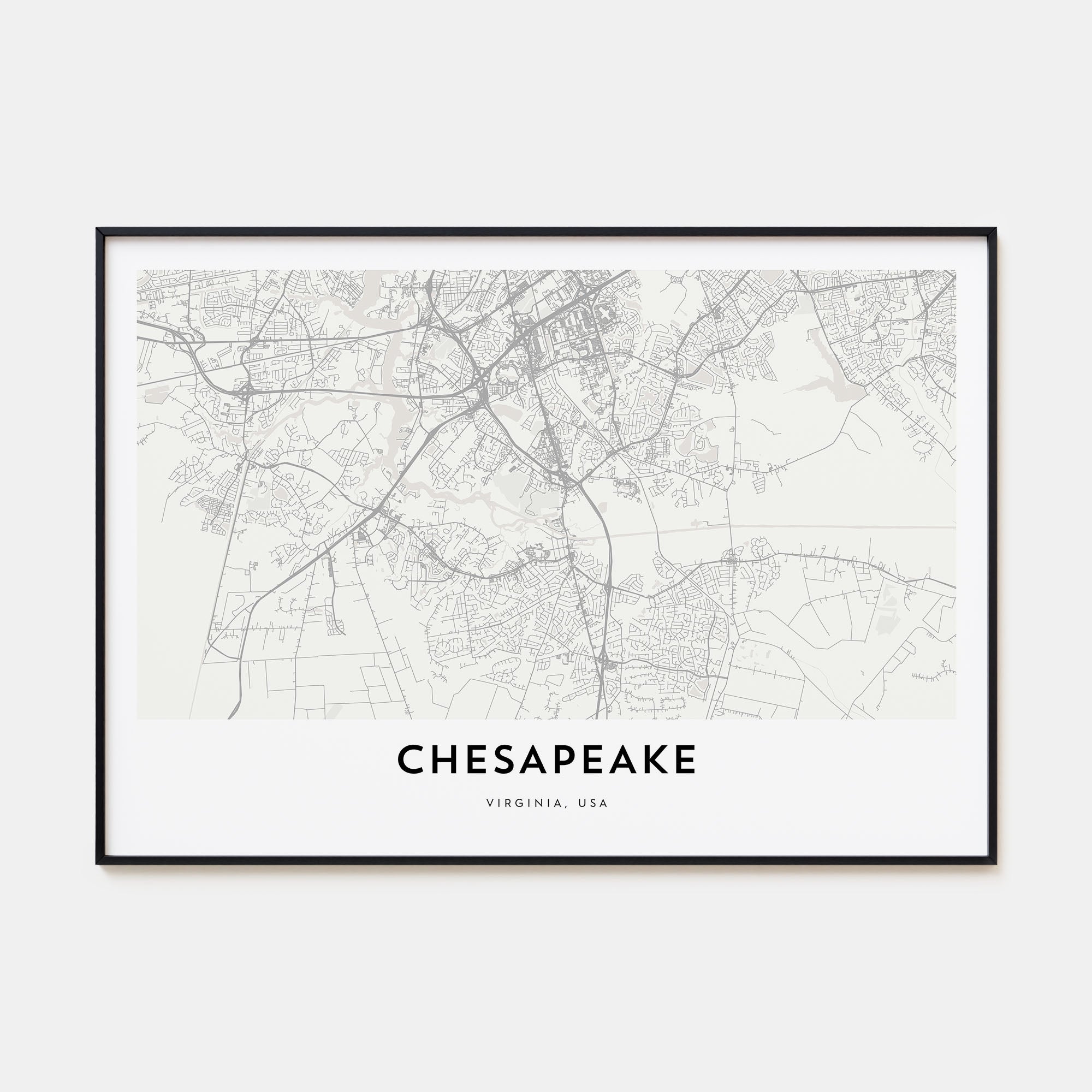 Chesapeake Map Landscape Poster
