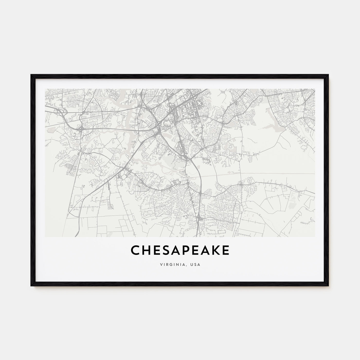 Chesapeake Map Landscape Poster