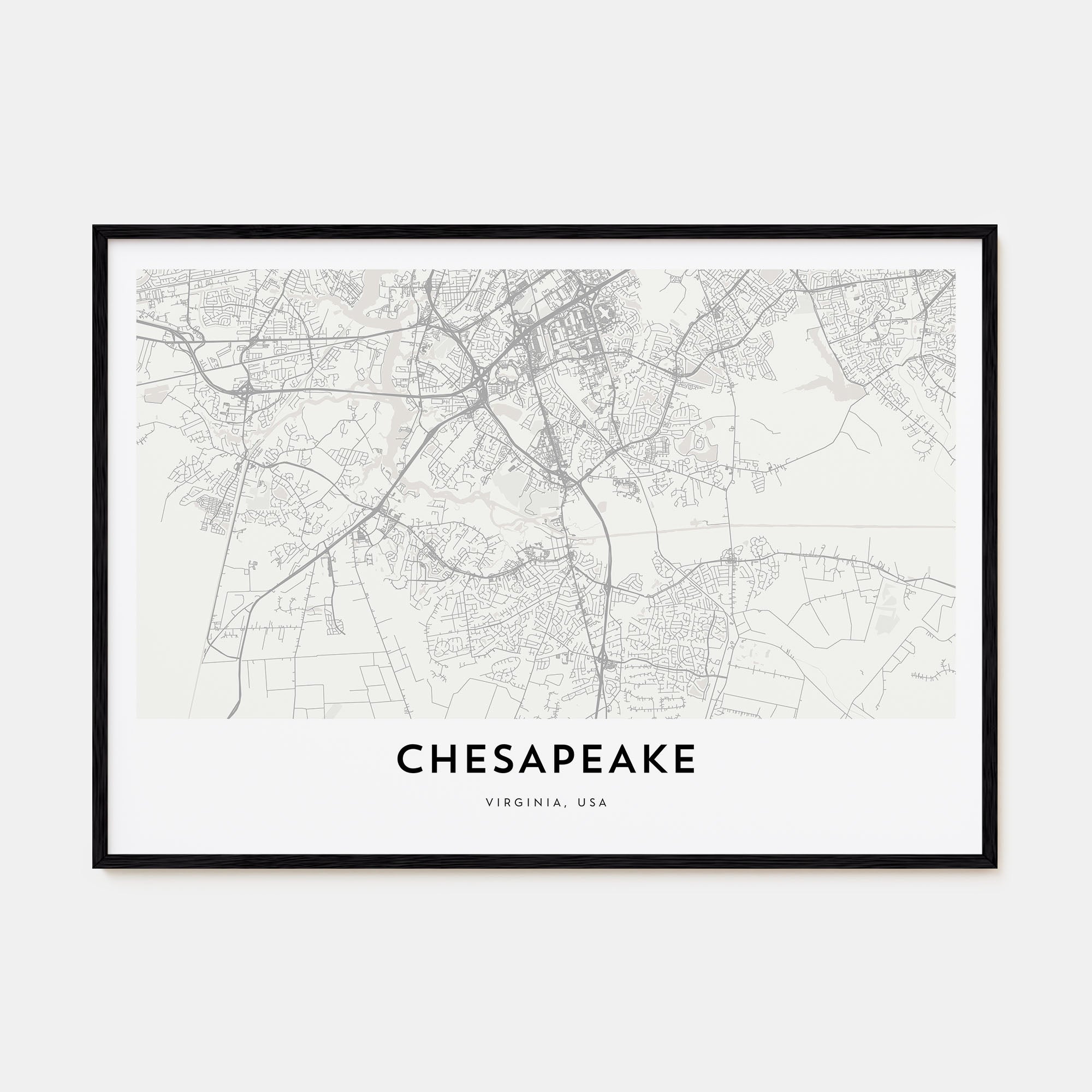 Chesapeake Map Landscape Poster