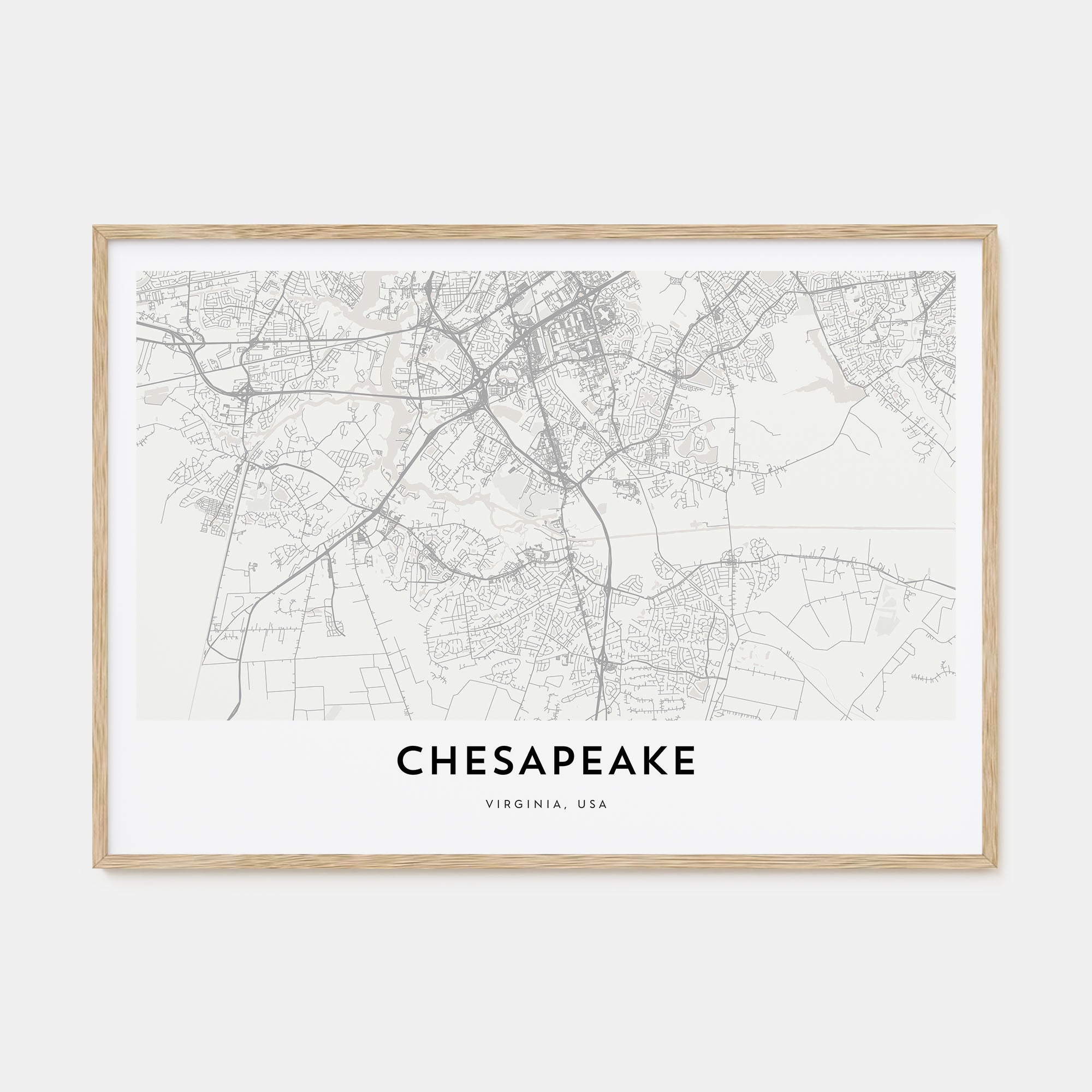 Chesapeake Map Landscape Poster