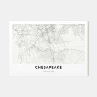 Chesapeake Map Landscape Poster