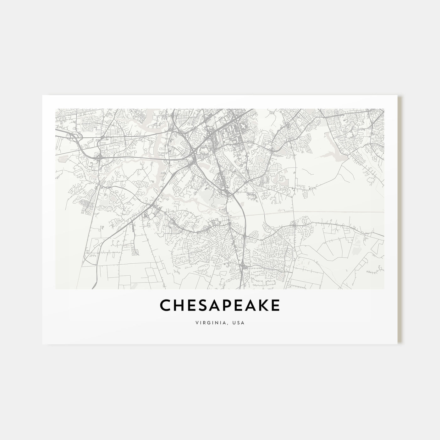 Chesapeake Map Landscape Poster