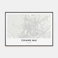 Chiang Mai Map Landscape Poster