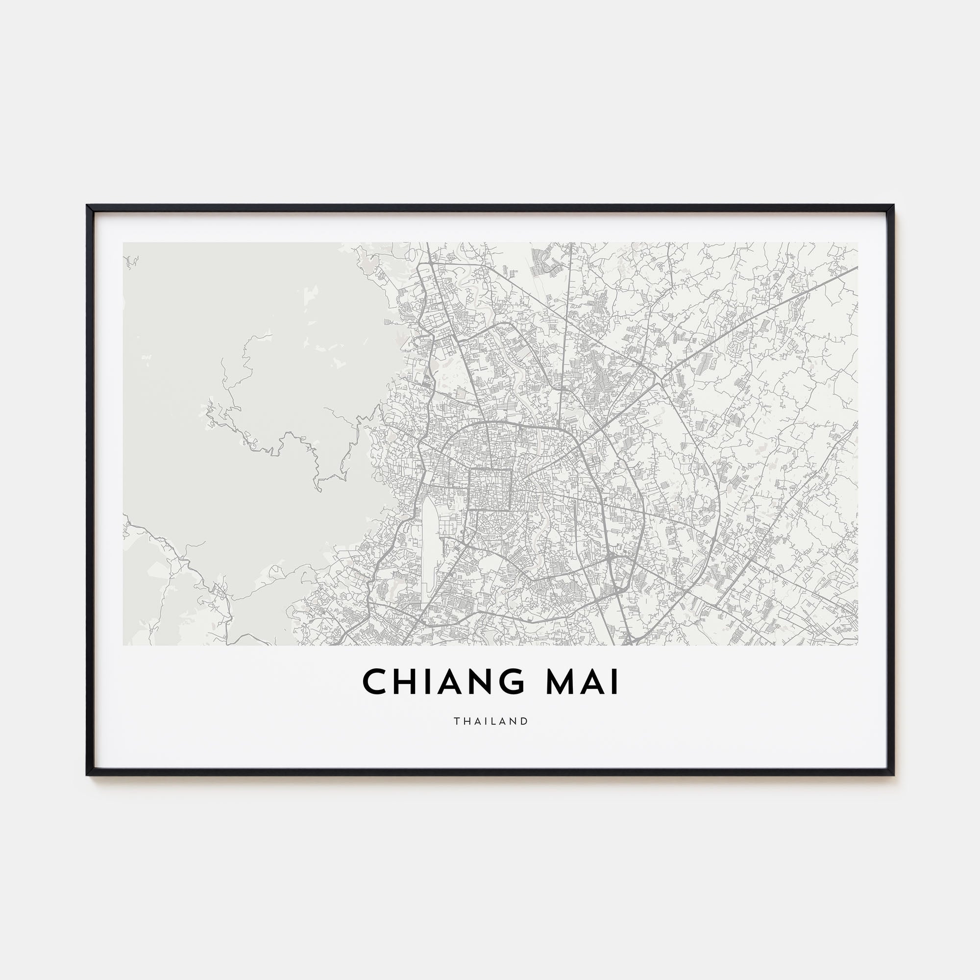 Chiang Mai Map Landscape Poster