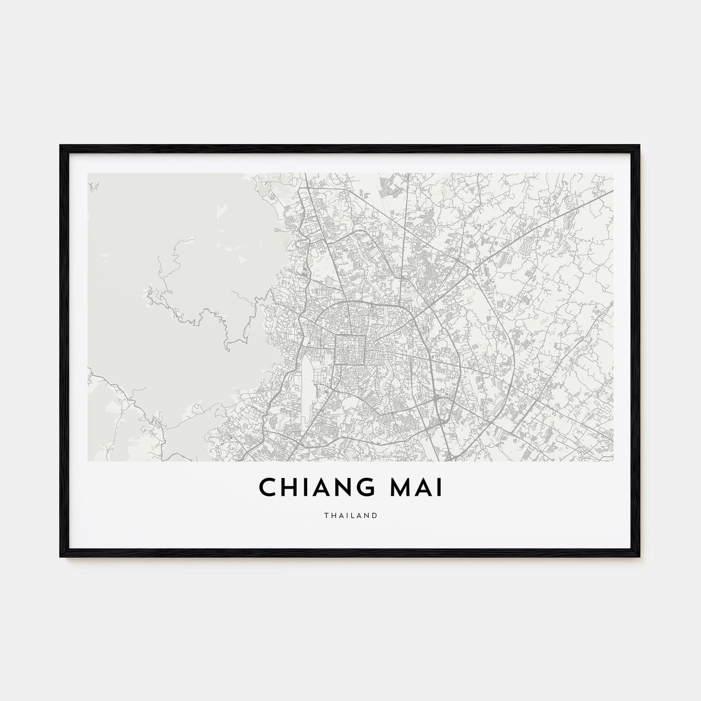 Chiang Mai Map Landscape Poster