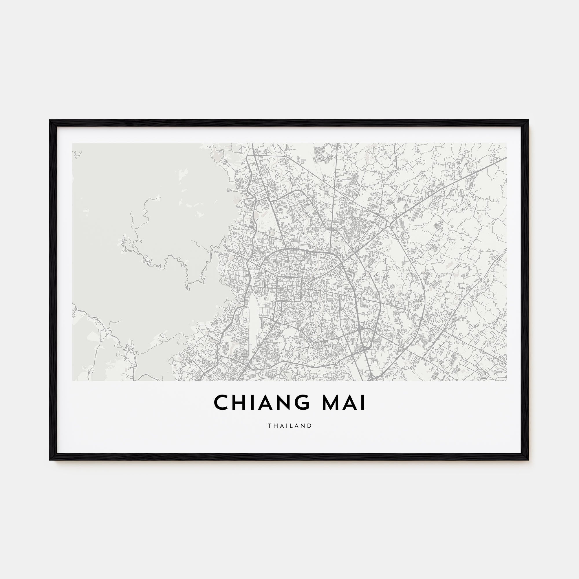 Chiang Mai Map Landscape Poster