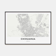 Chihuahua Map Landscape Poster
