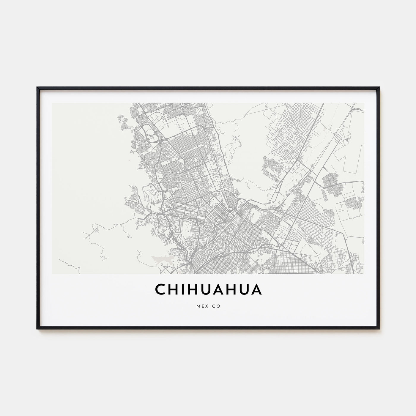 Chihuahua Map Landscape Poster