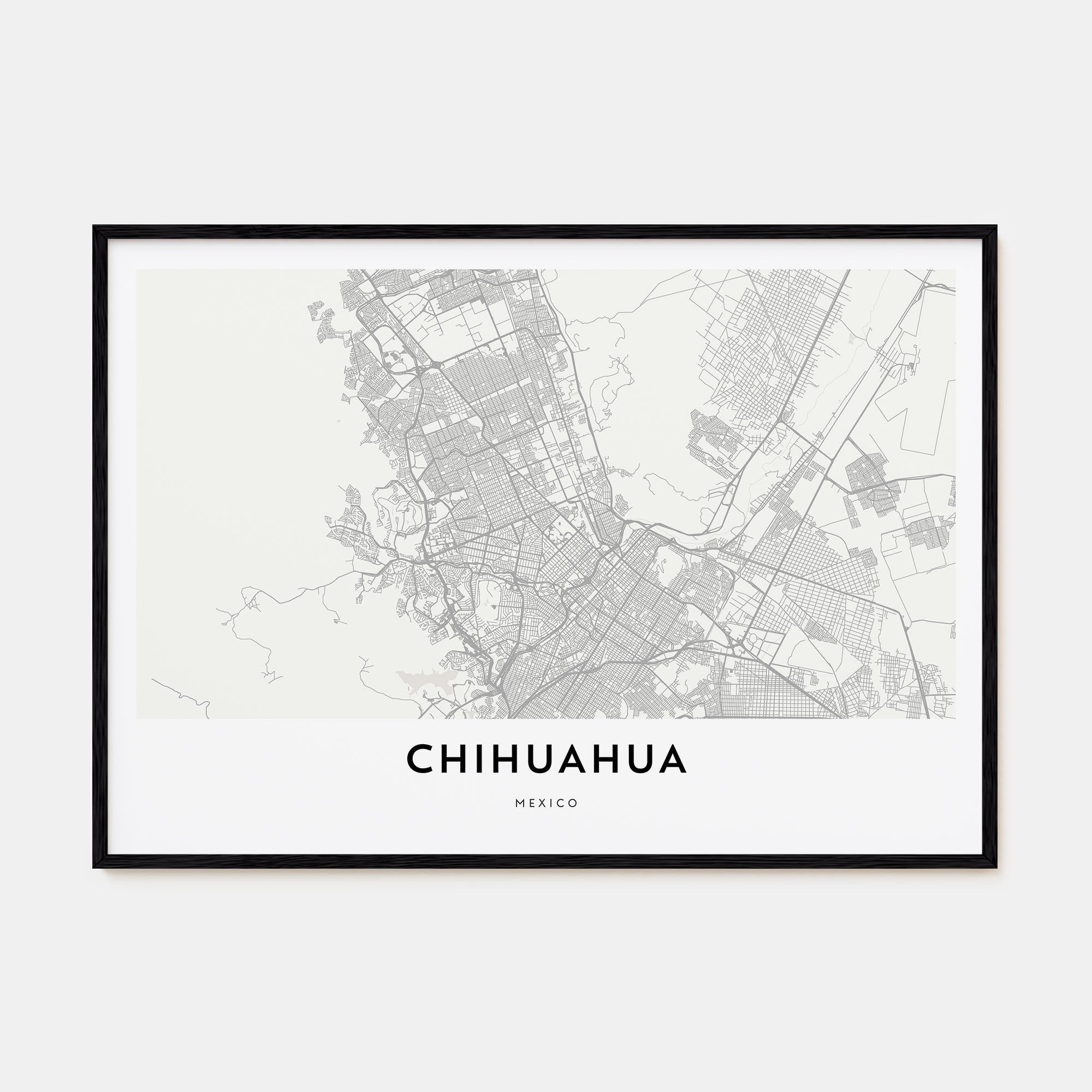 Chihuahua Map Landscape Poster
