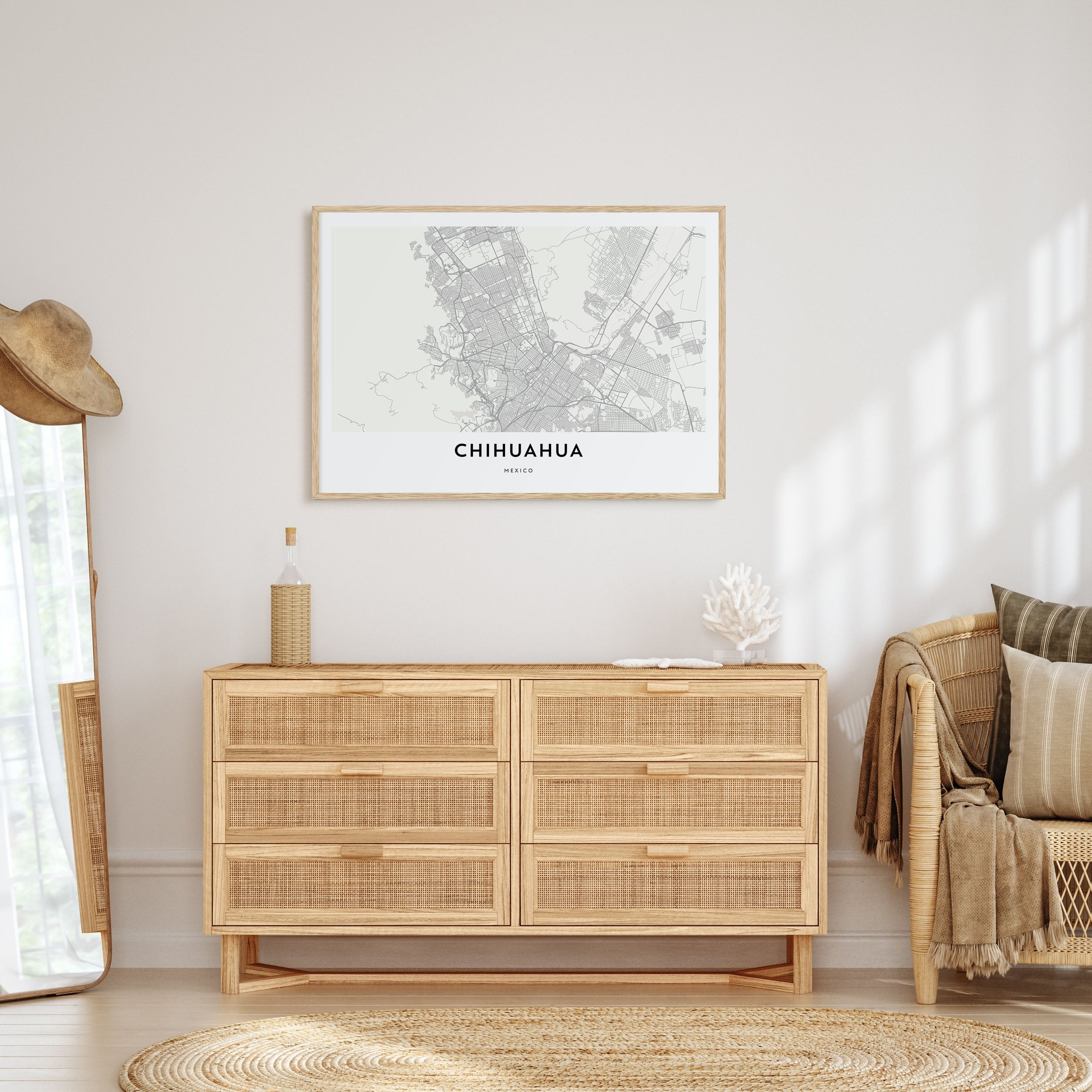 Chihuahua Map Landscape Poster