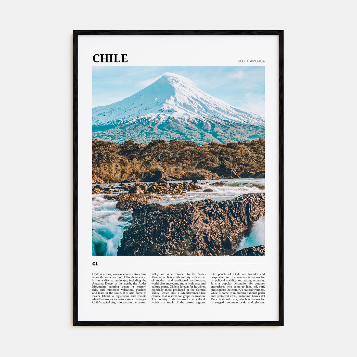 Chile Travel Color Poster