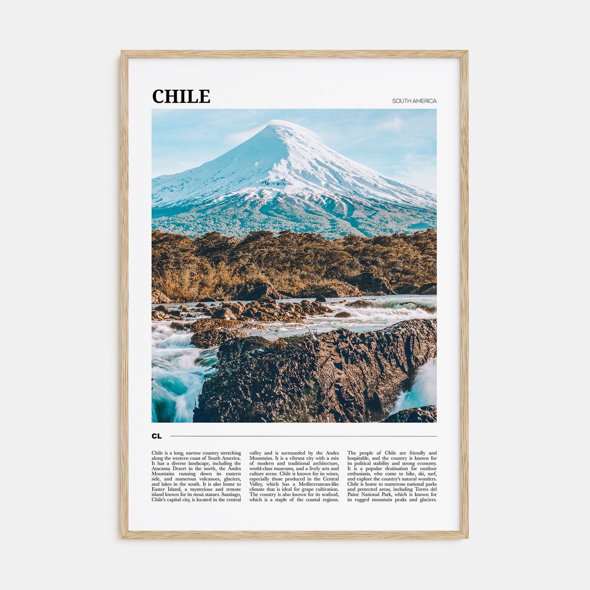 Chile Travel Color Poster