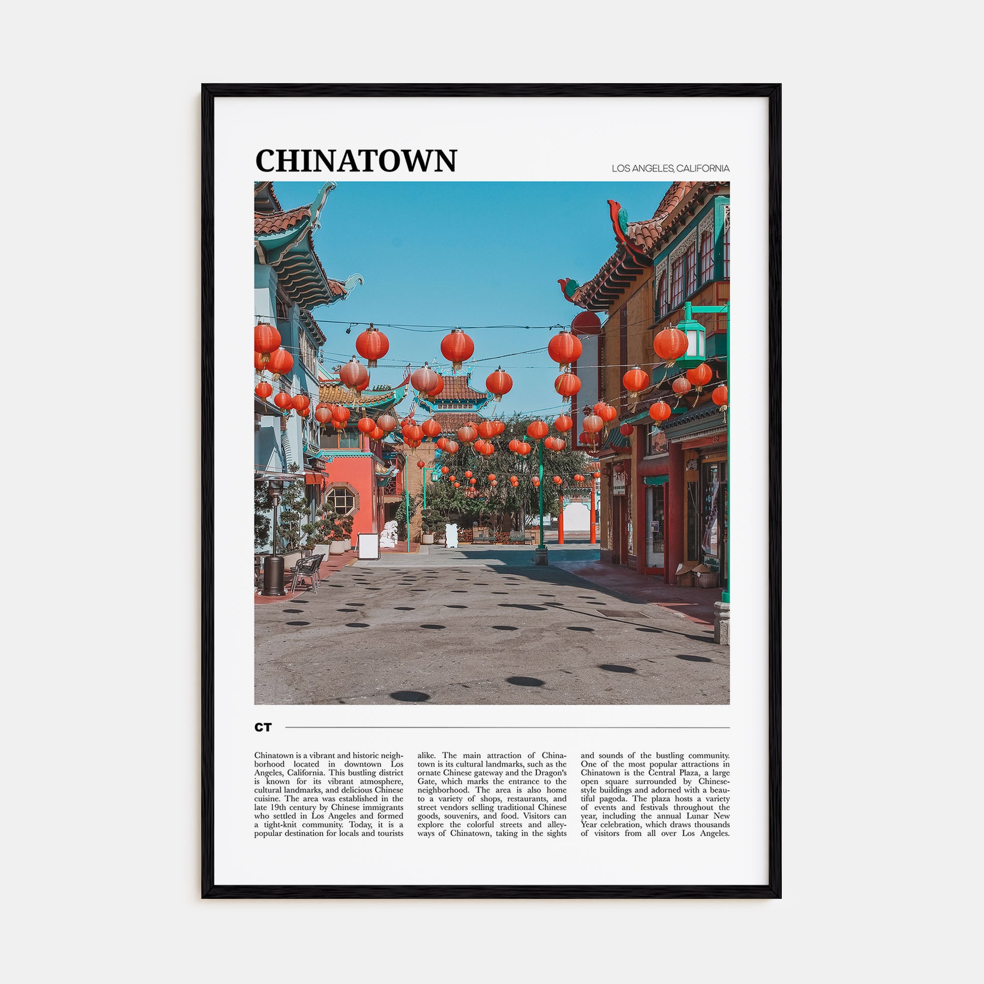 Chinatown, Los Angeles Travel Color Poster