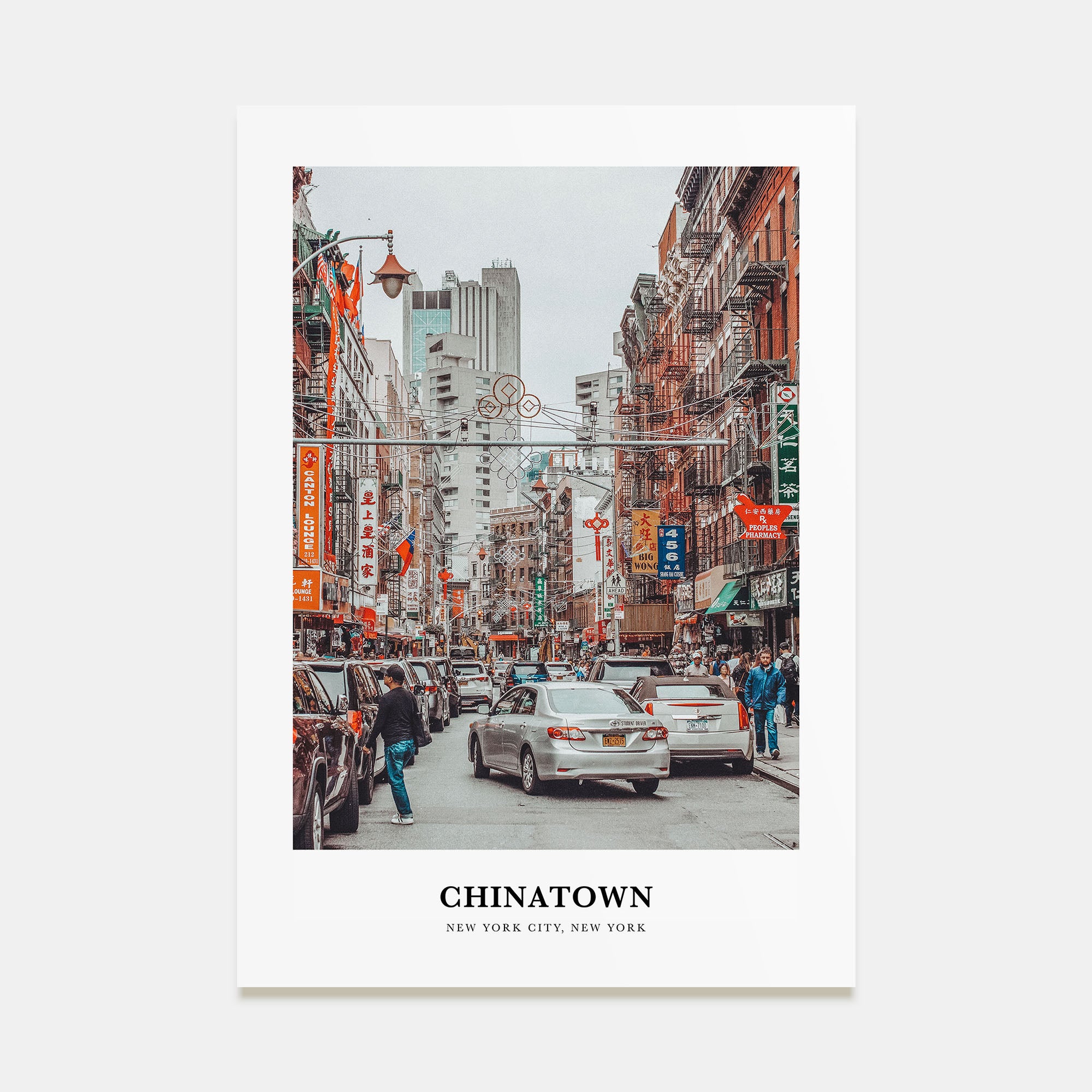 Chinatown, New York City Portrait Color Poster