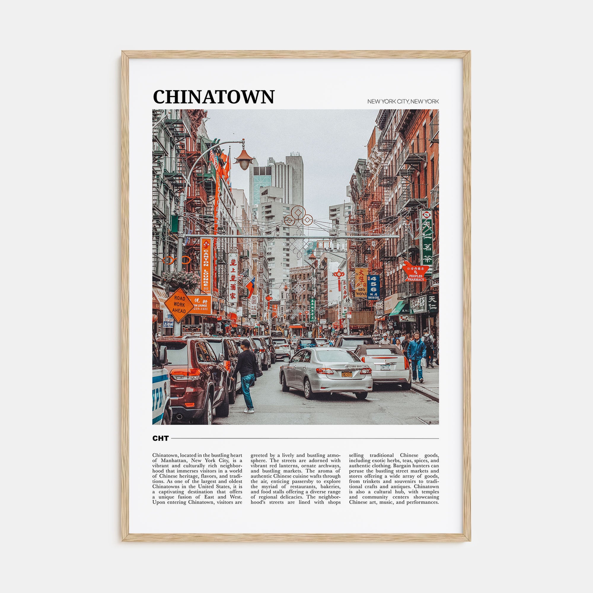 Chinatown, New York City Travel Color Poster