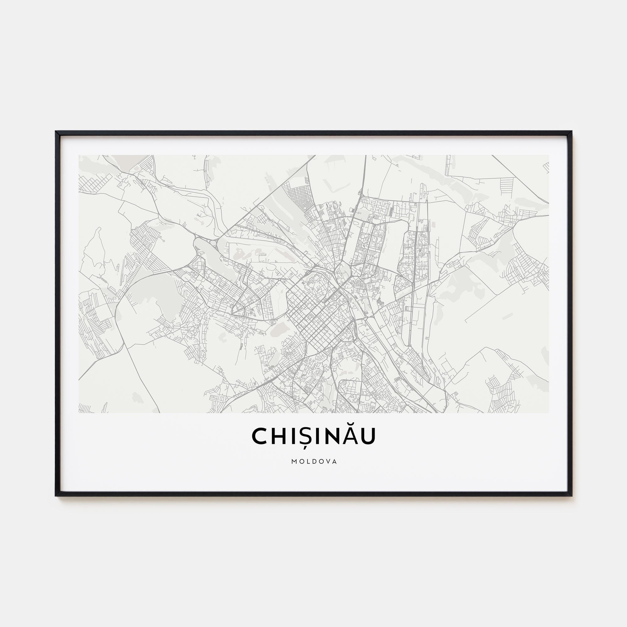Chișinău Map Landscape Poster