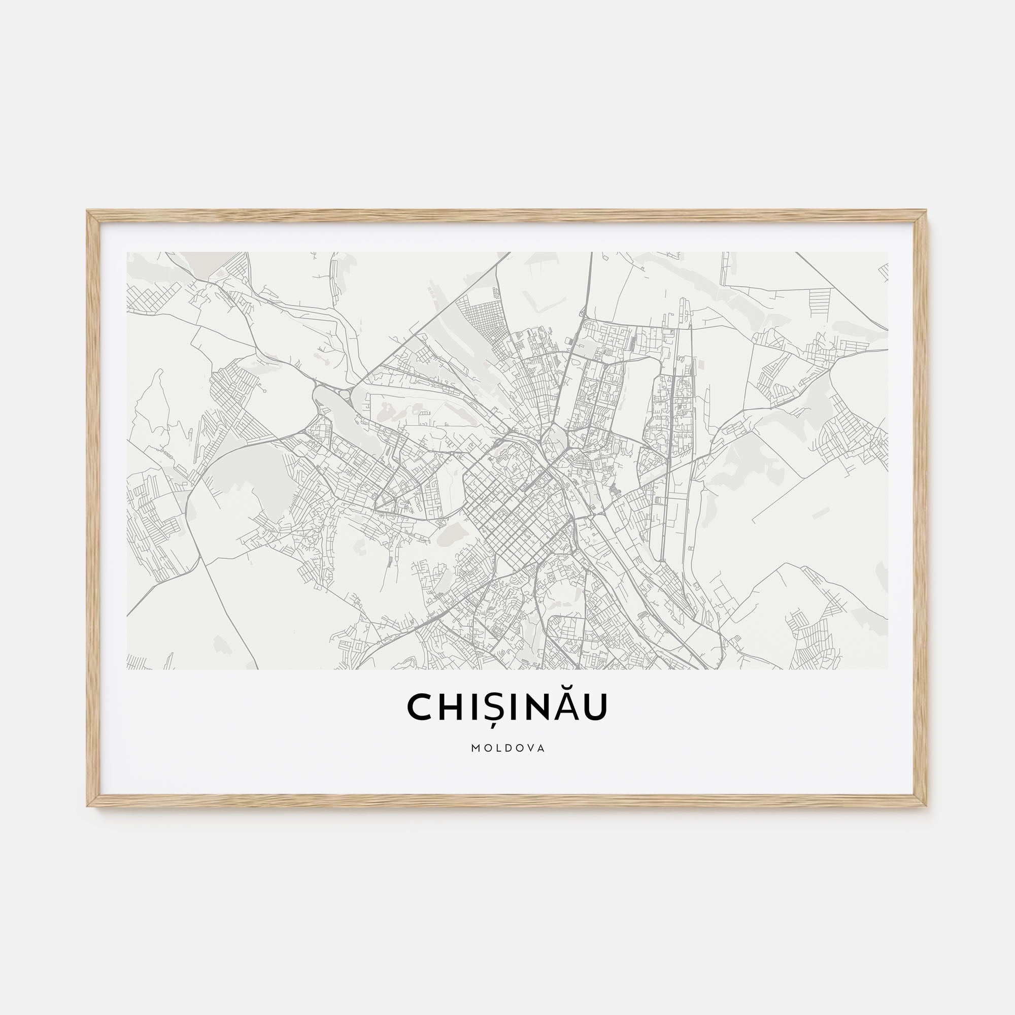 Chișinău Map Landscape Poster