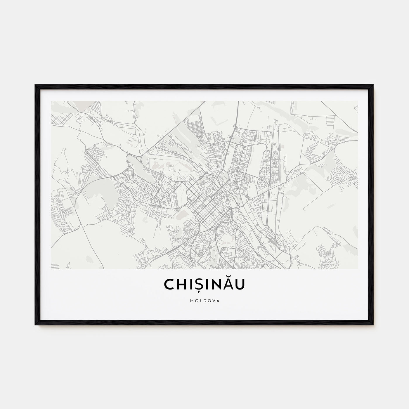 Chișinău Map Landscape Poster