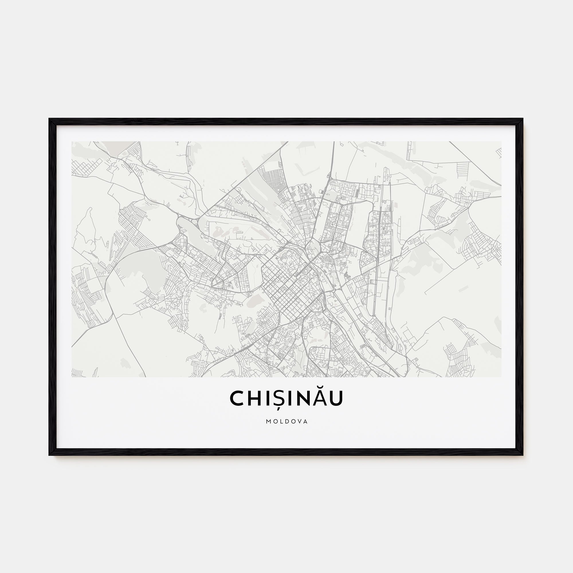 Chișinău Map Landscape Poster