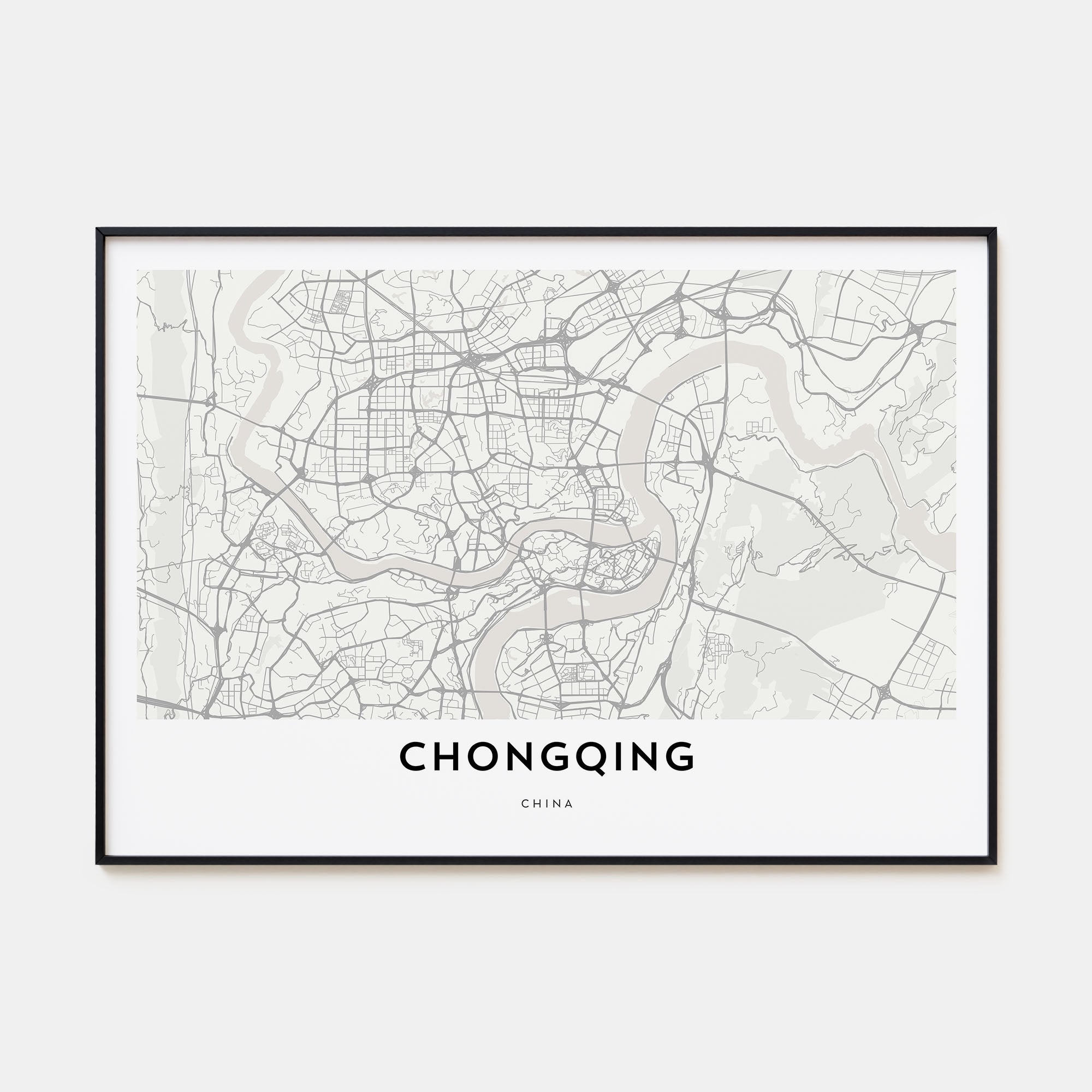 Chongqing Map Landscape Poster