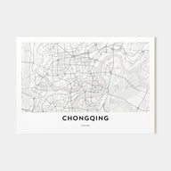 Chongqing Map Landscape Poster