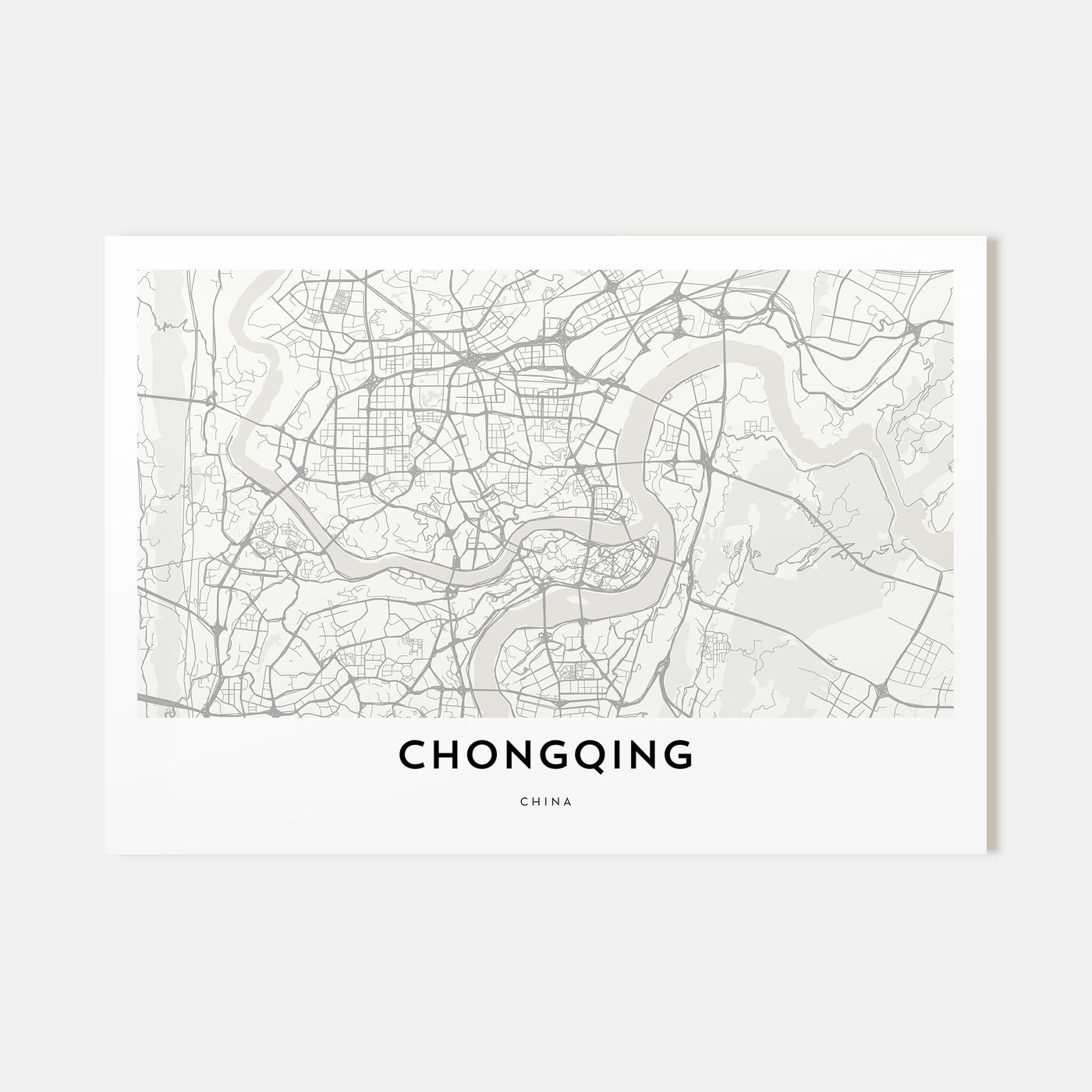 Chongqing Map Landscape Poster