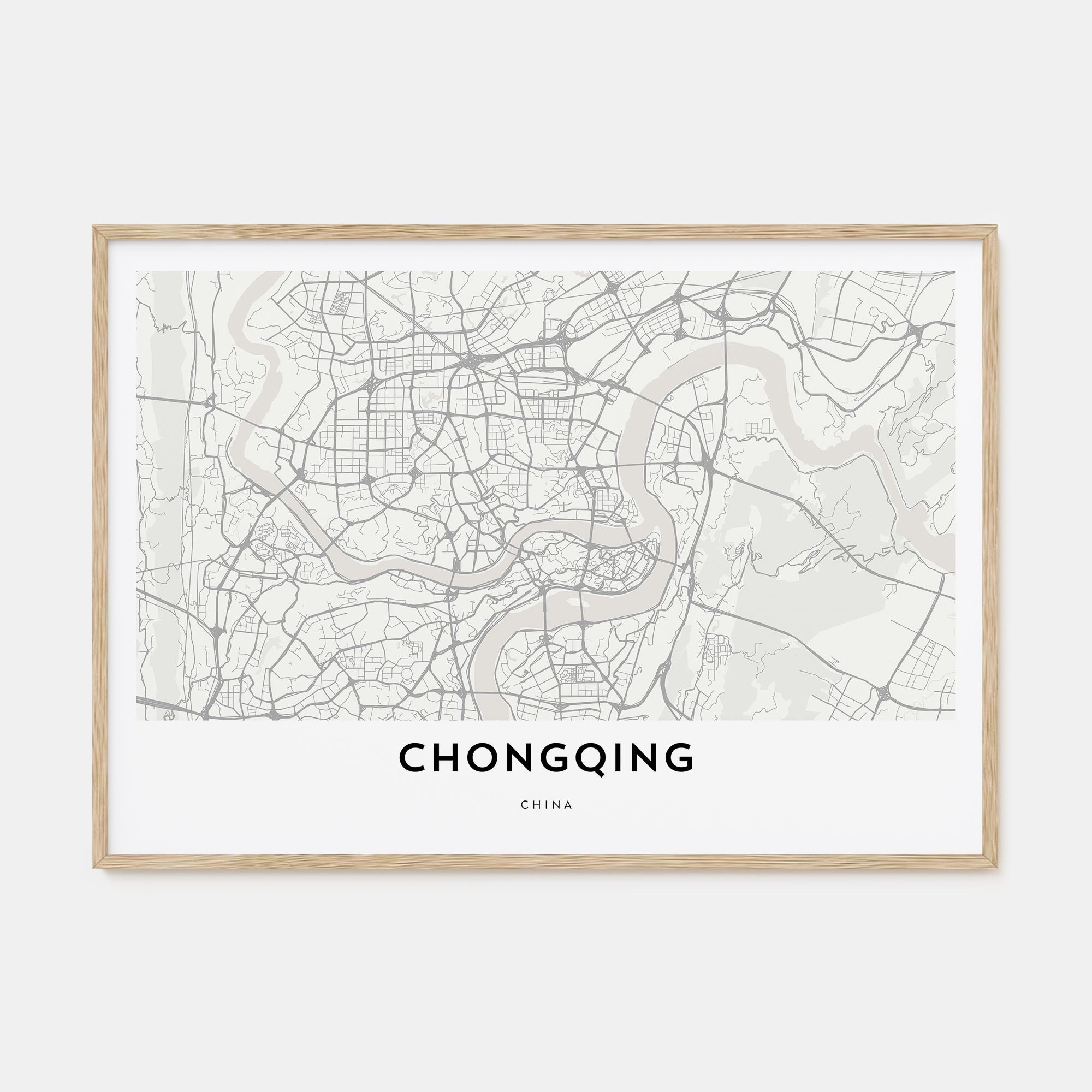 Chongqing Map Landscape Poster
