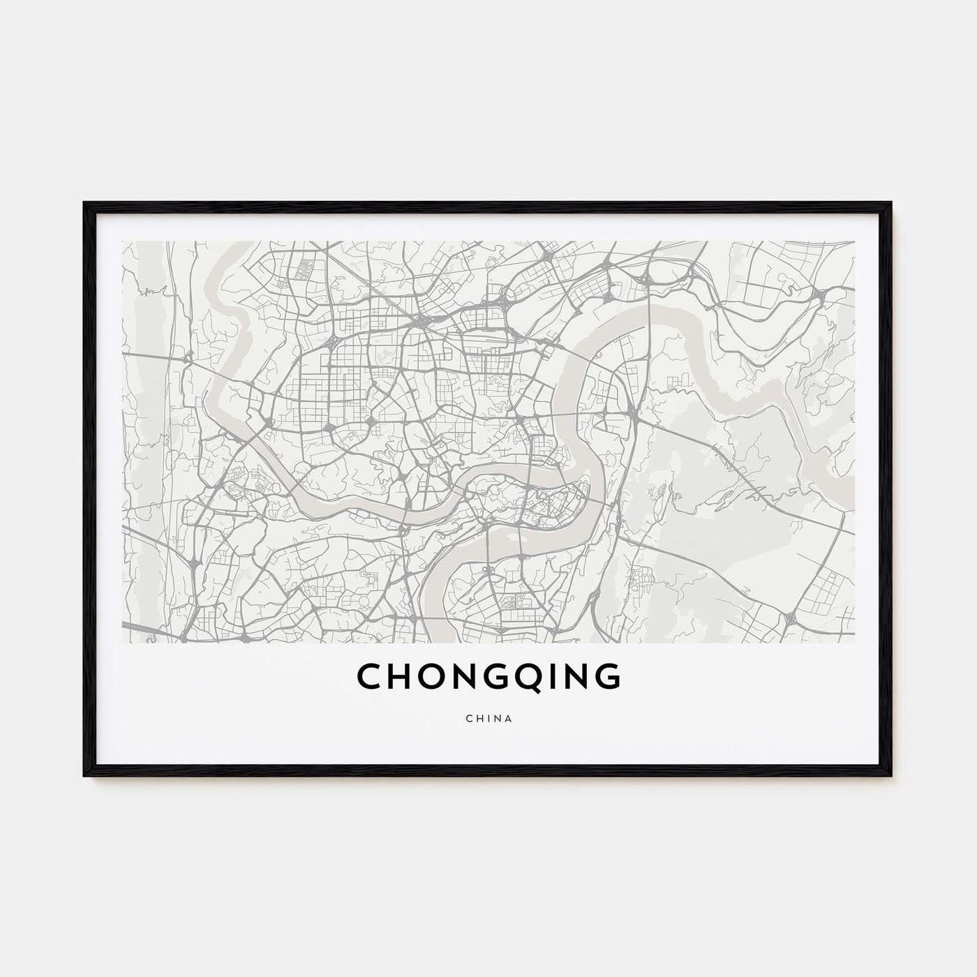 Chongqing Map Landscape Poster