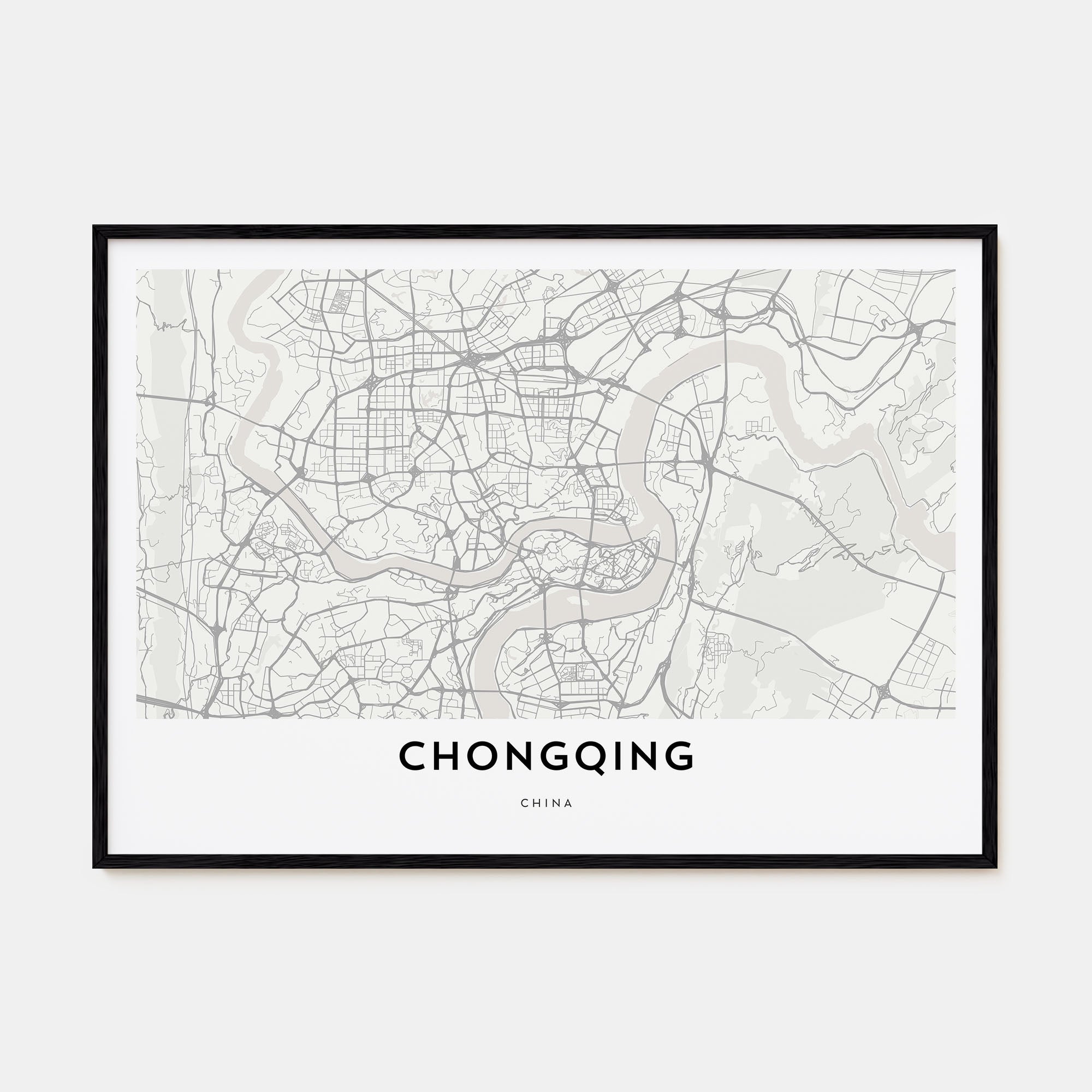 Chongqing Map Landscape Poster