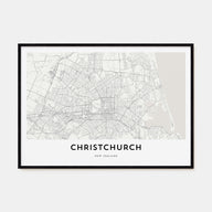 Christchurch Map Landscape Poster