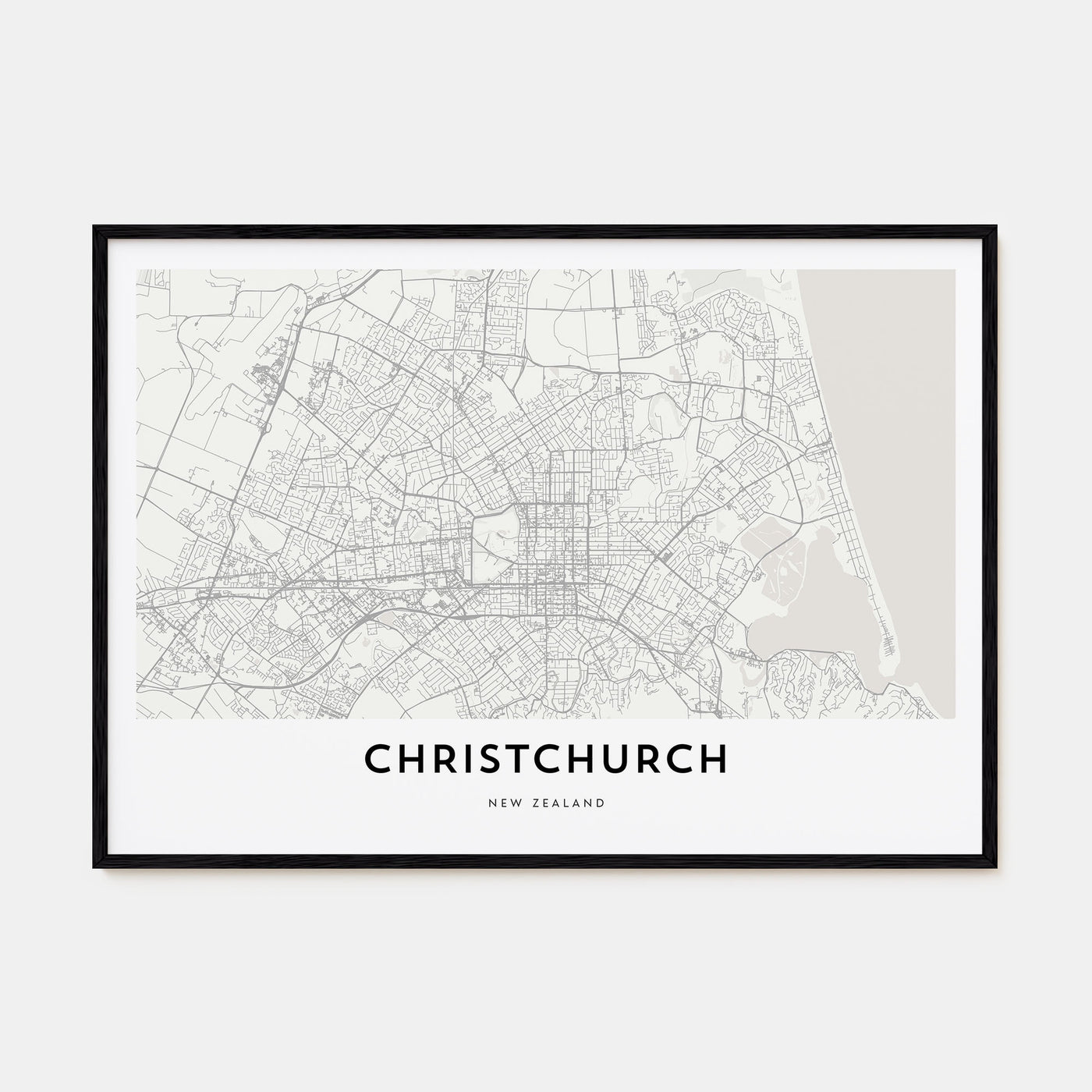 Christchurch Map Landscape Poster
