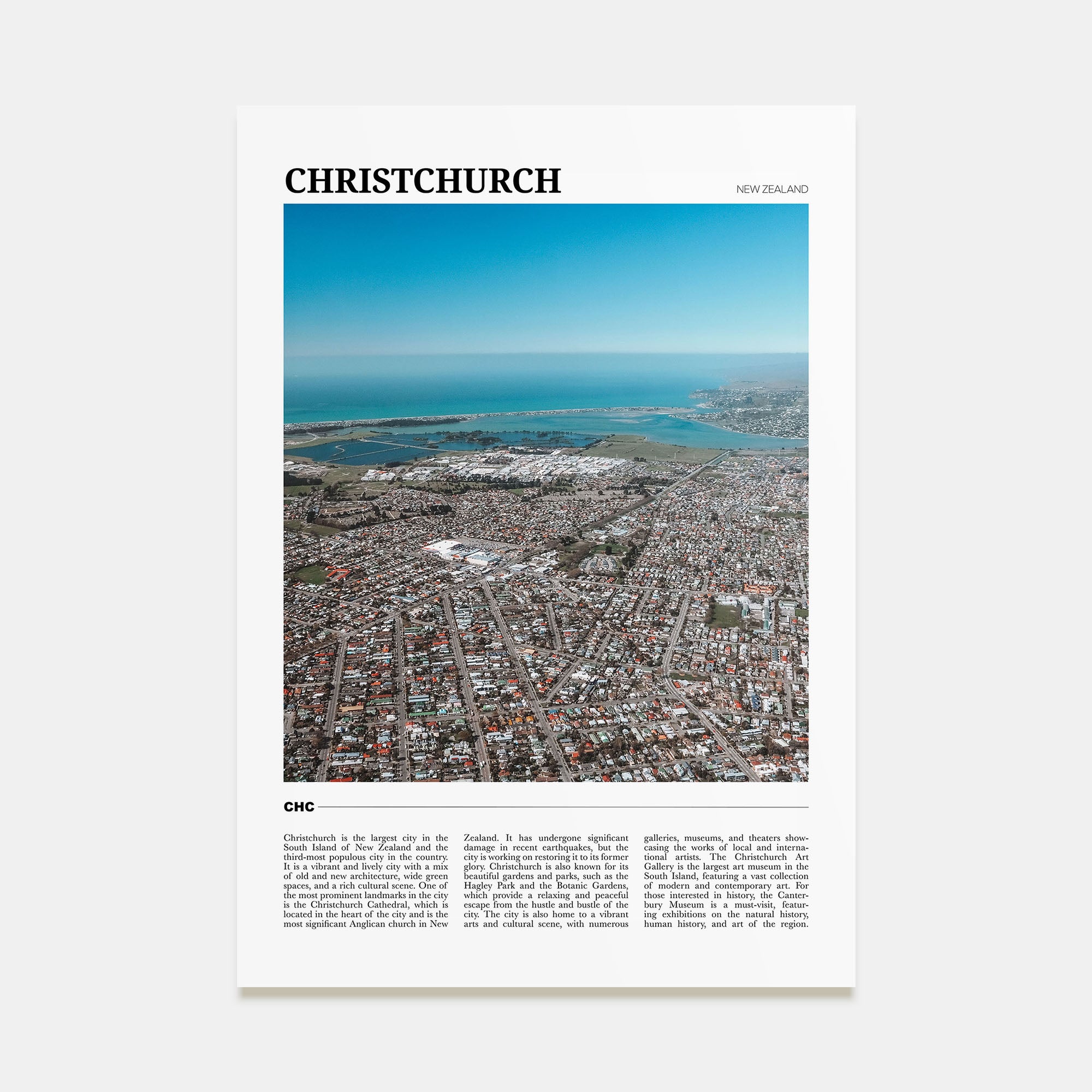Christchurch Travel Color Poster