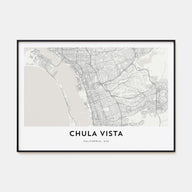Chula Vista Map Landscape Poster
