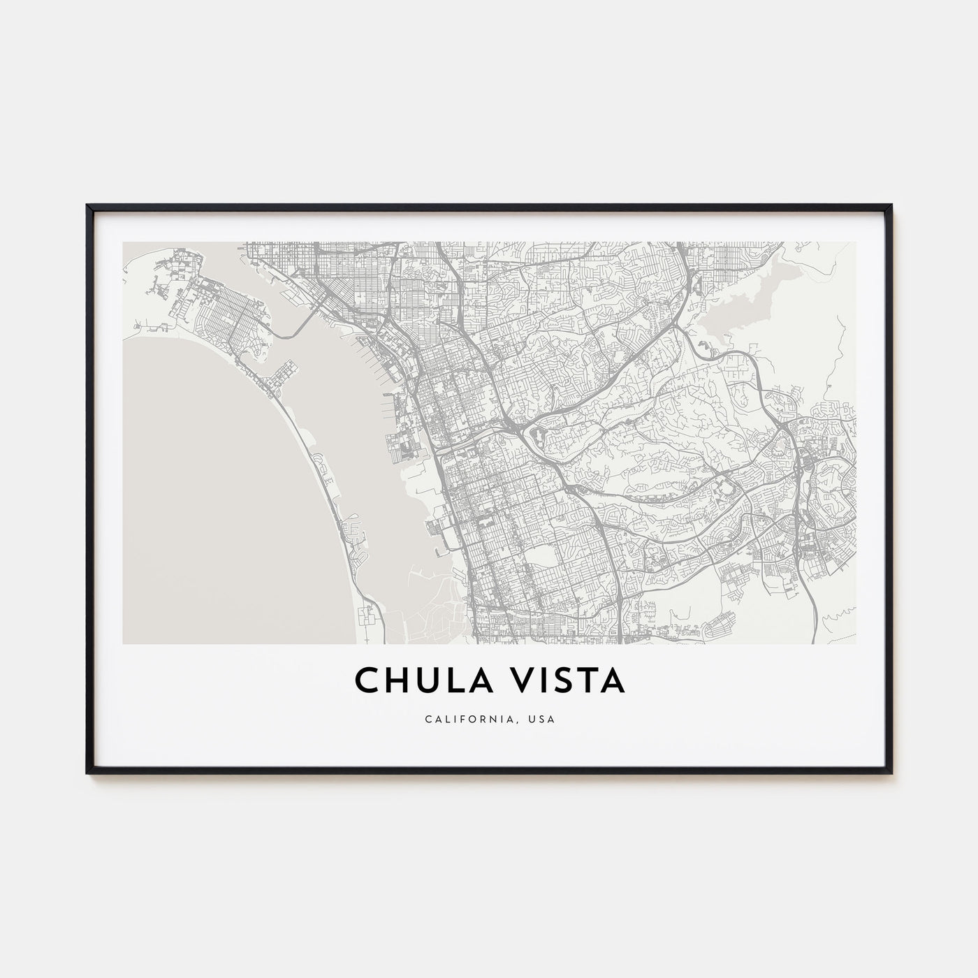 Chula Vista Map Landscape Poster