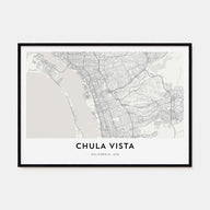 Chula Vista Map Landscape Poster
