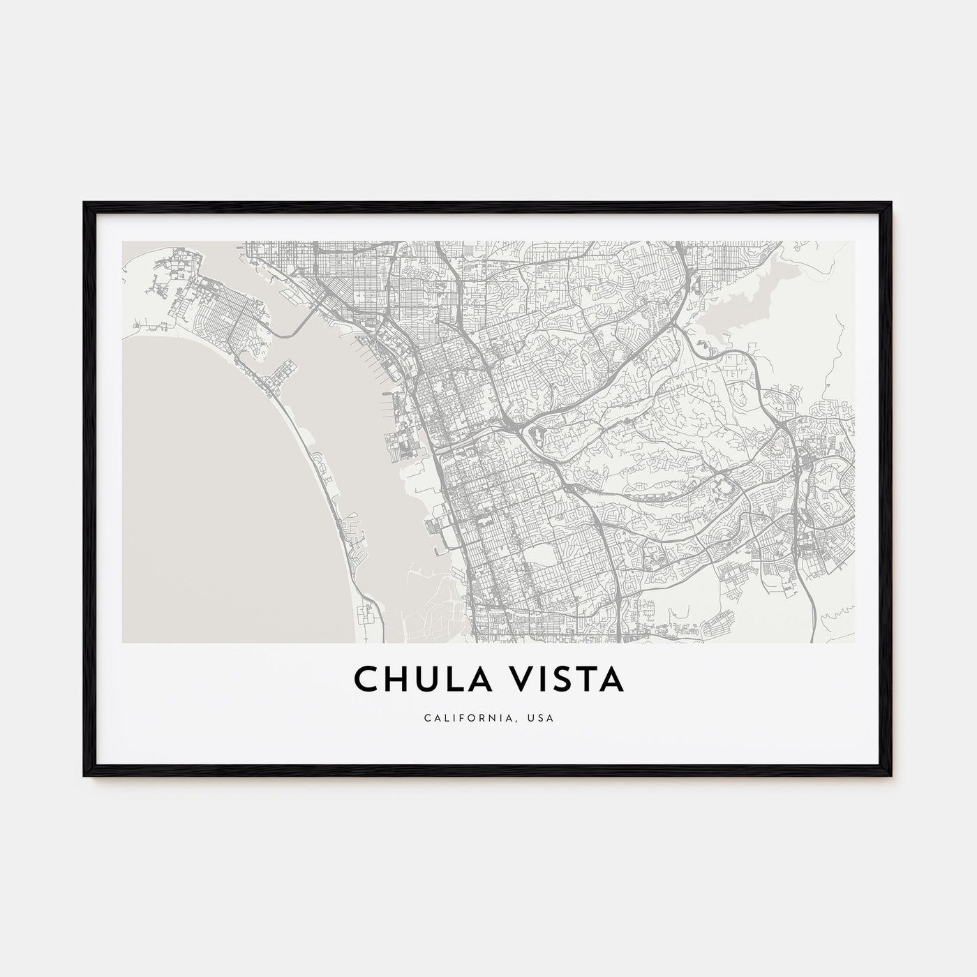 Chula Vista Map Landscape Poster