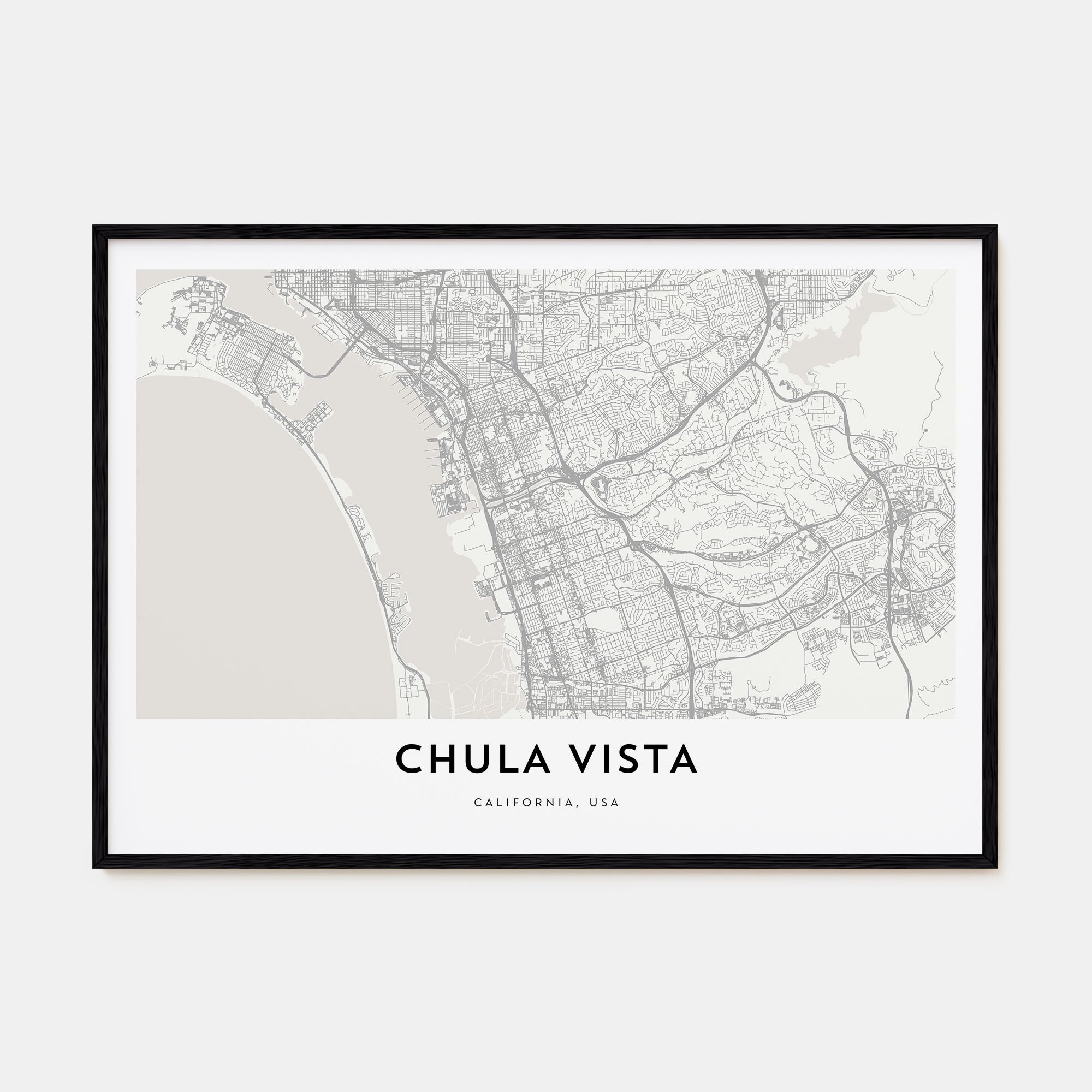 Chula Vista Map Landscape Poster