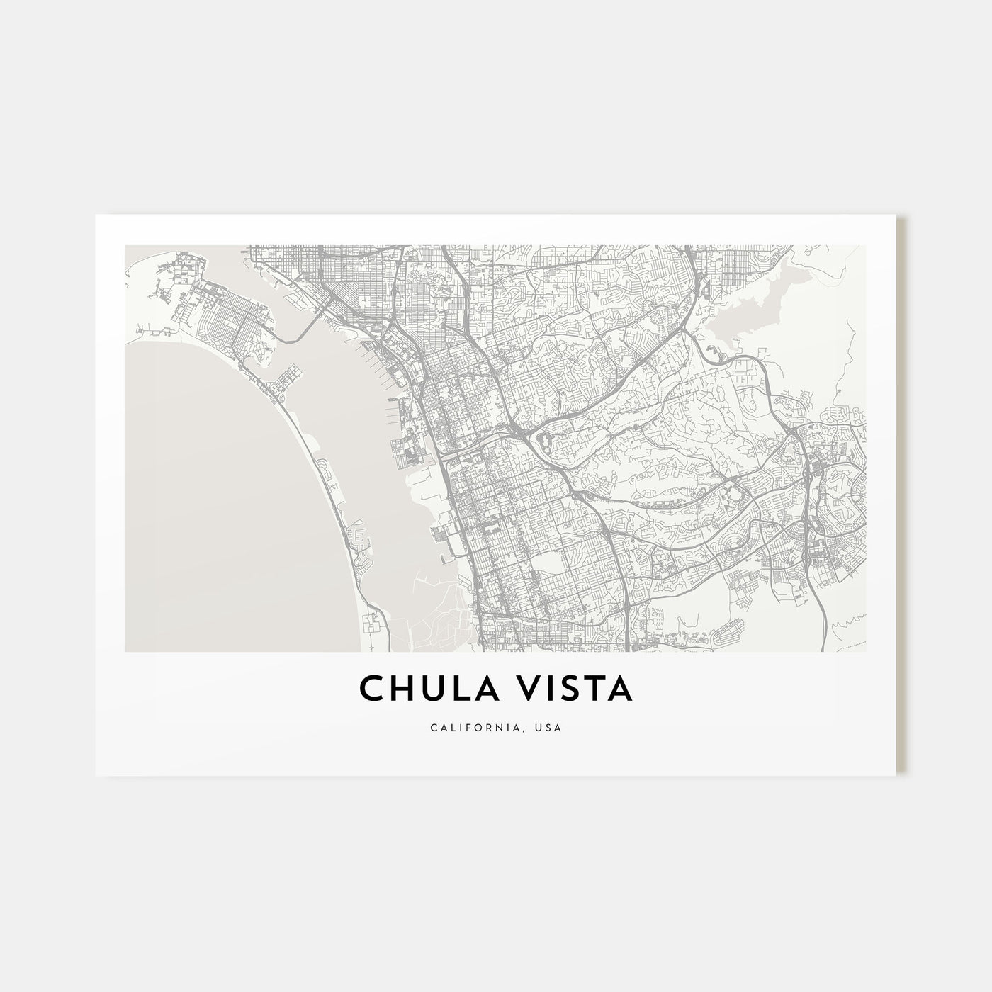 Chula Vista Map Landscape Poster