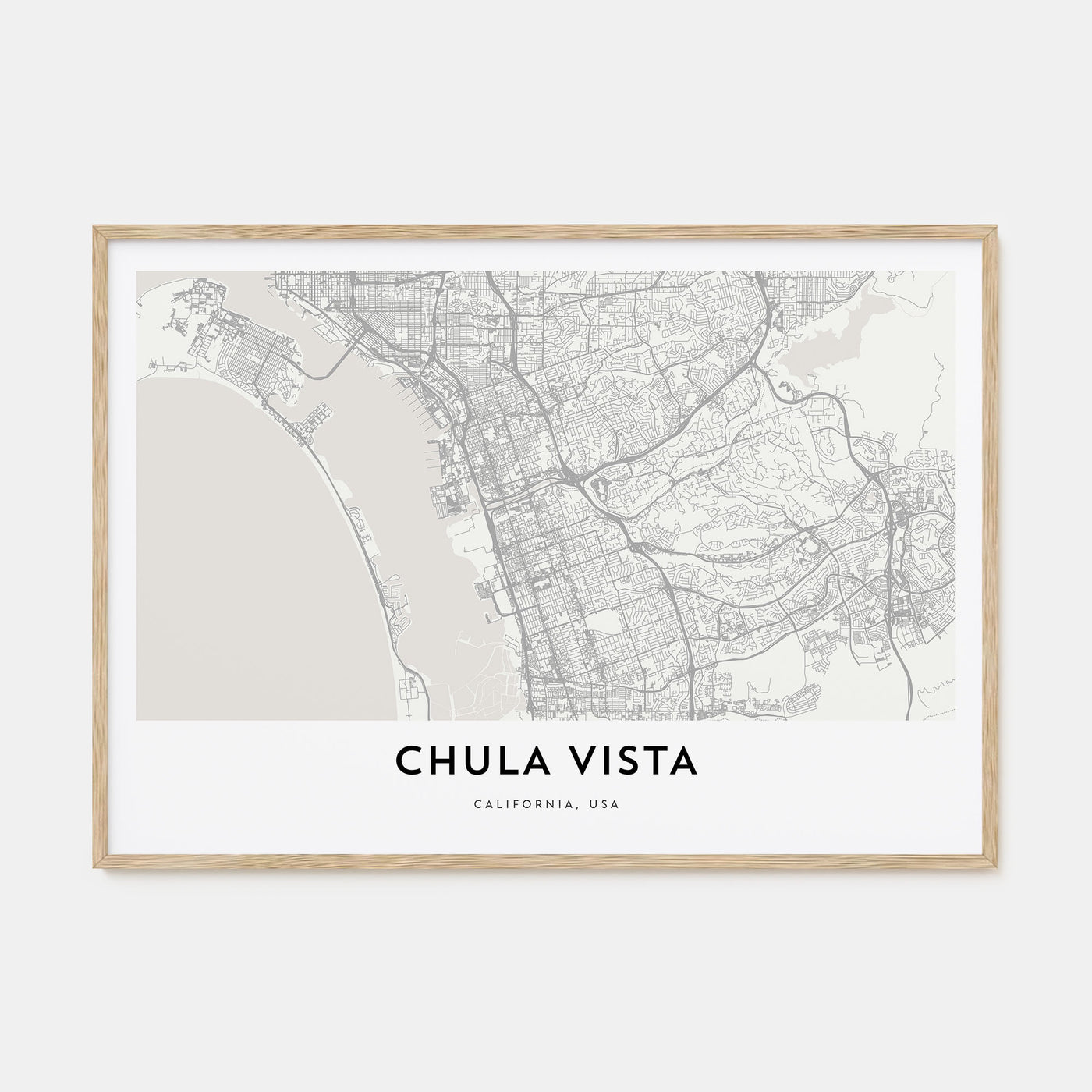 Chula Vista Map Landscape Poster