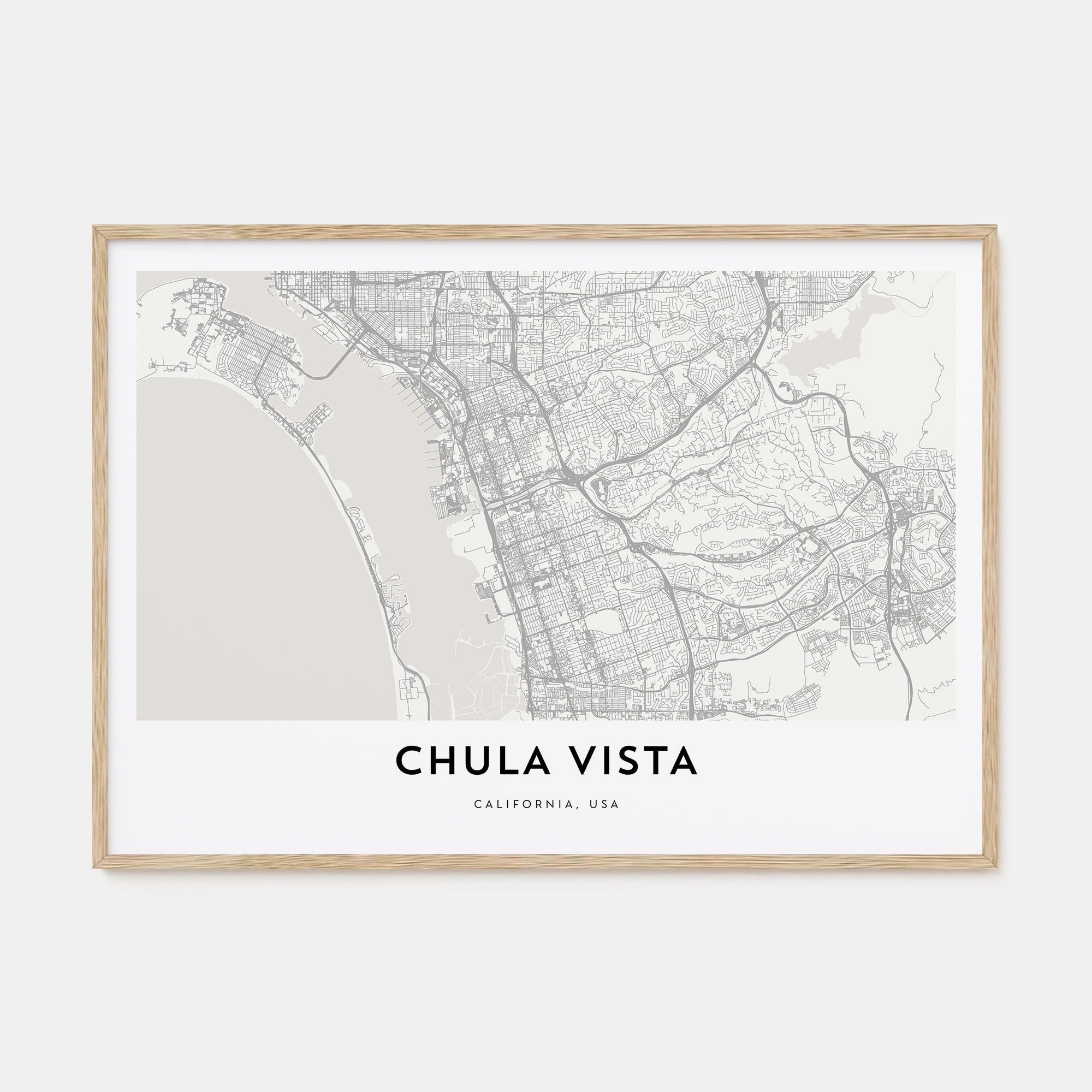Chula Vista Map Landscape Poster