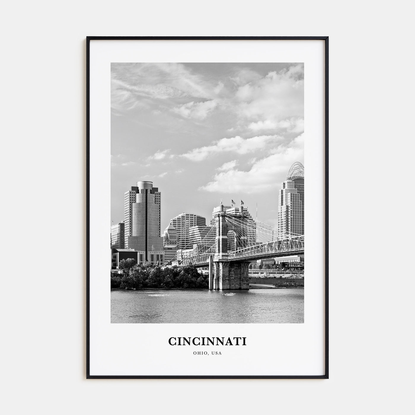 Cincinnati Portrait B&W No 2 Poster