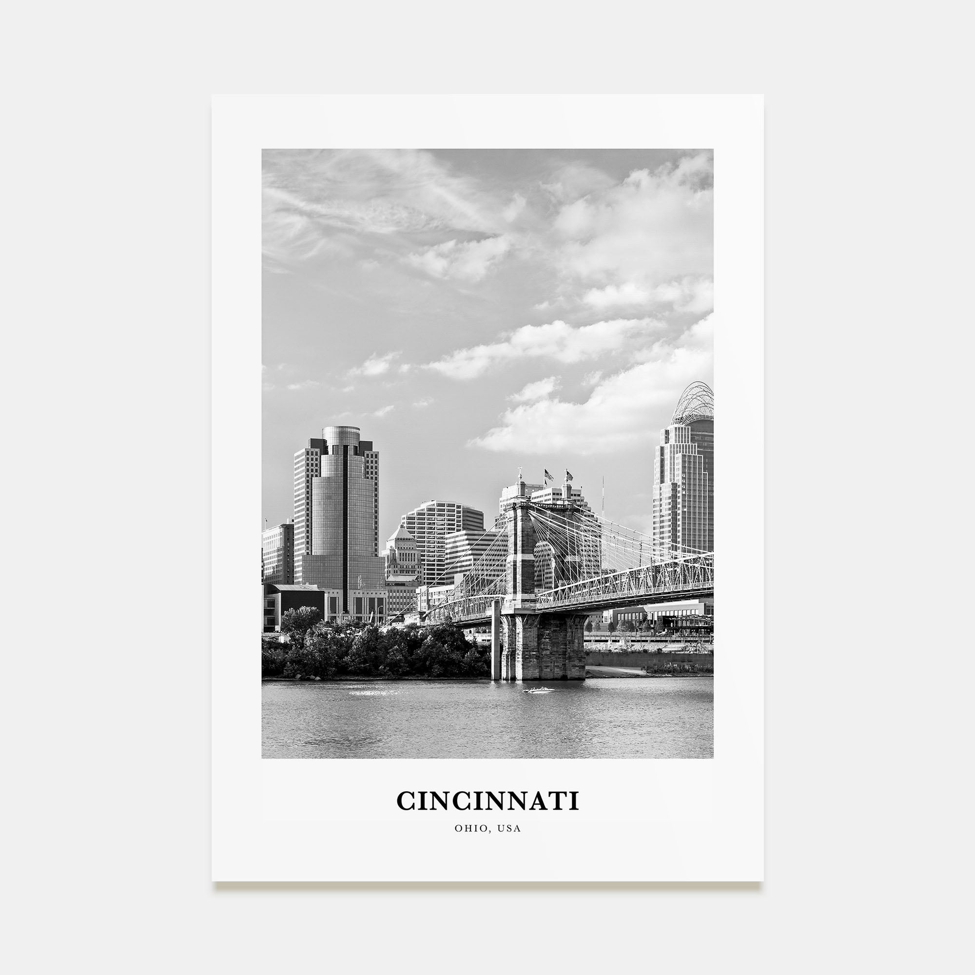 Cincinnati Portrait B&W No 2 Poster
