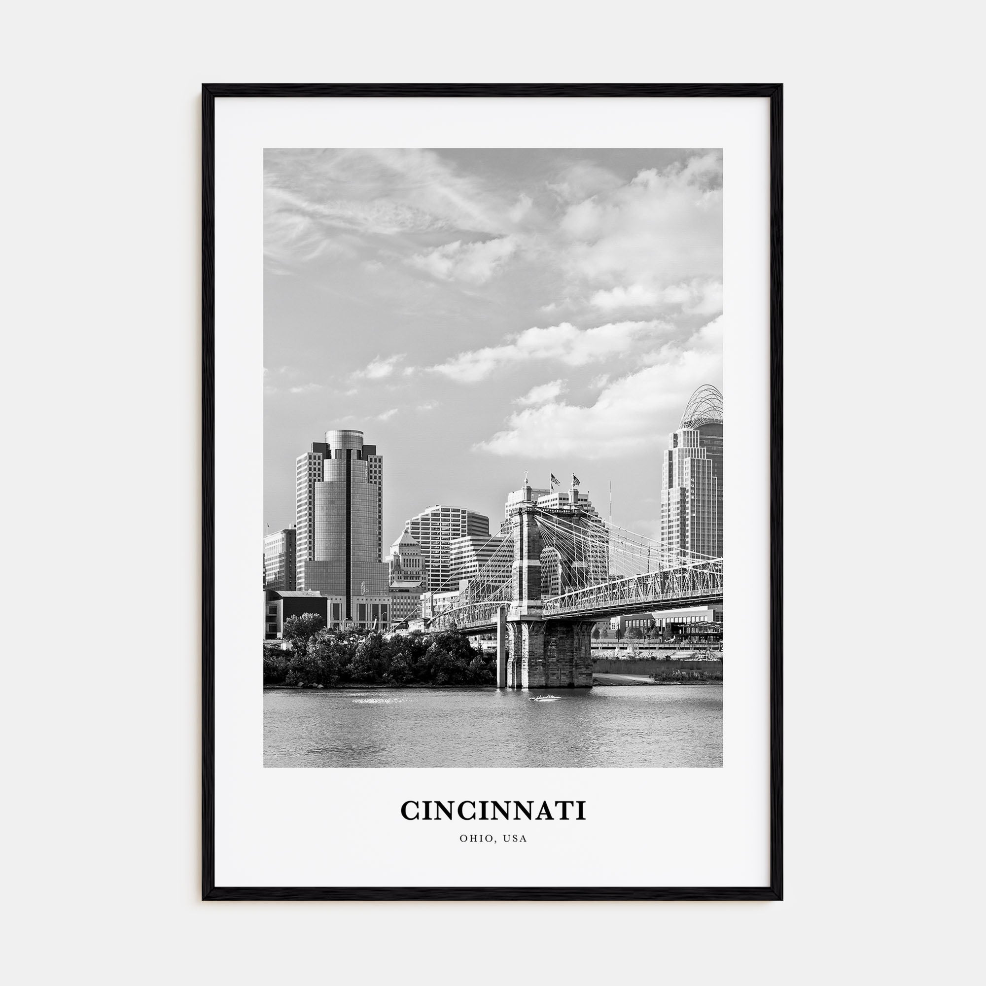 Cincinnati Portrait B&W No 2 Poster
