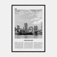 Cincinnati Travel B&W No 1 Poster
