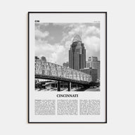 Cincinnati Travel B&W No 2 Poster