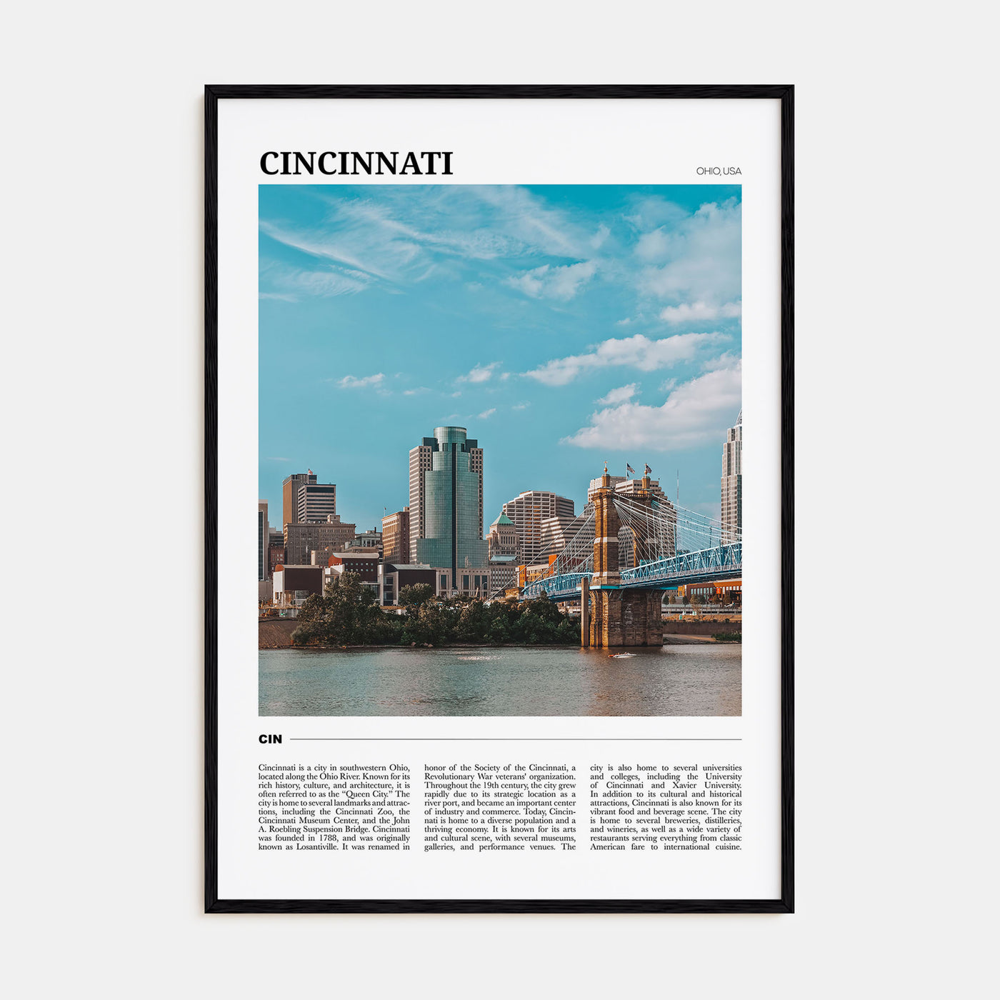 Cincinnati Travel Color No 2 Poster