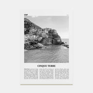 Cinque Terre Travel B&W No 1 Poster