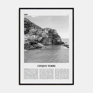 Cinque Terre Travel B&W No 1 Poster