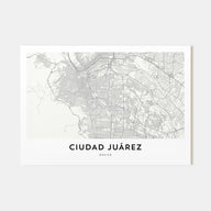 Ciudad Juárez Map Landscape Poster