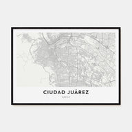 Ciudad Juárez Map Landscape Poster